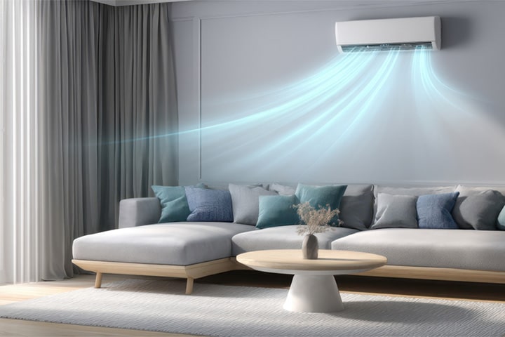 Fachmann bei der Montage einer Split-Klimaanlage